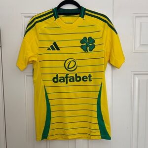 adidas Yellow and Green Celtic Football Jersey with Dafabet